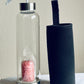 Crystal Infused Glass Water Bottle w/cover