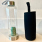 Crystal Infused Glass Water Bottle w/cover