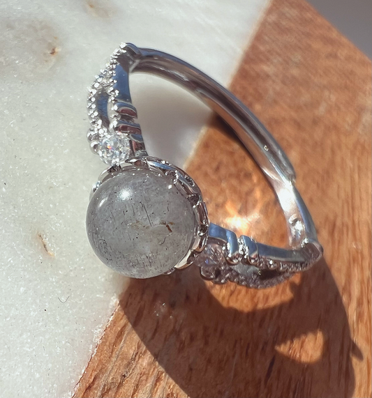 Moonstone Sterling Silver Adjustable Ring