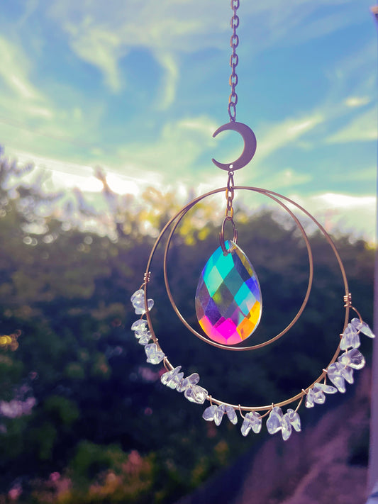 Moon Suncatcher: Clear Quartz