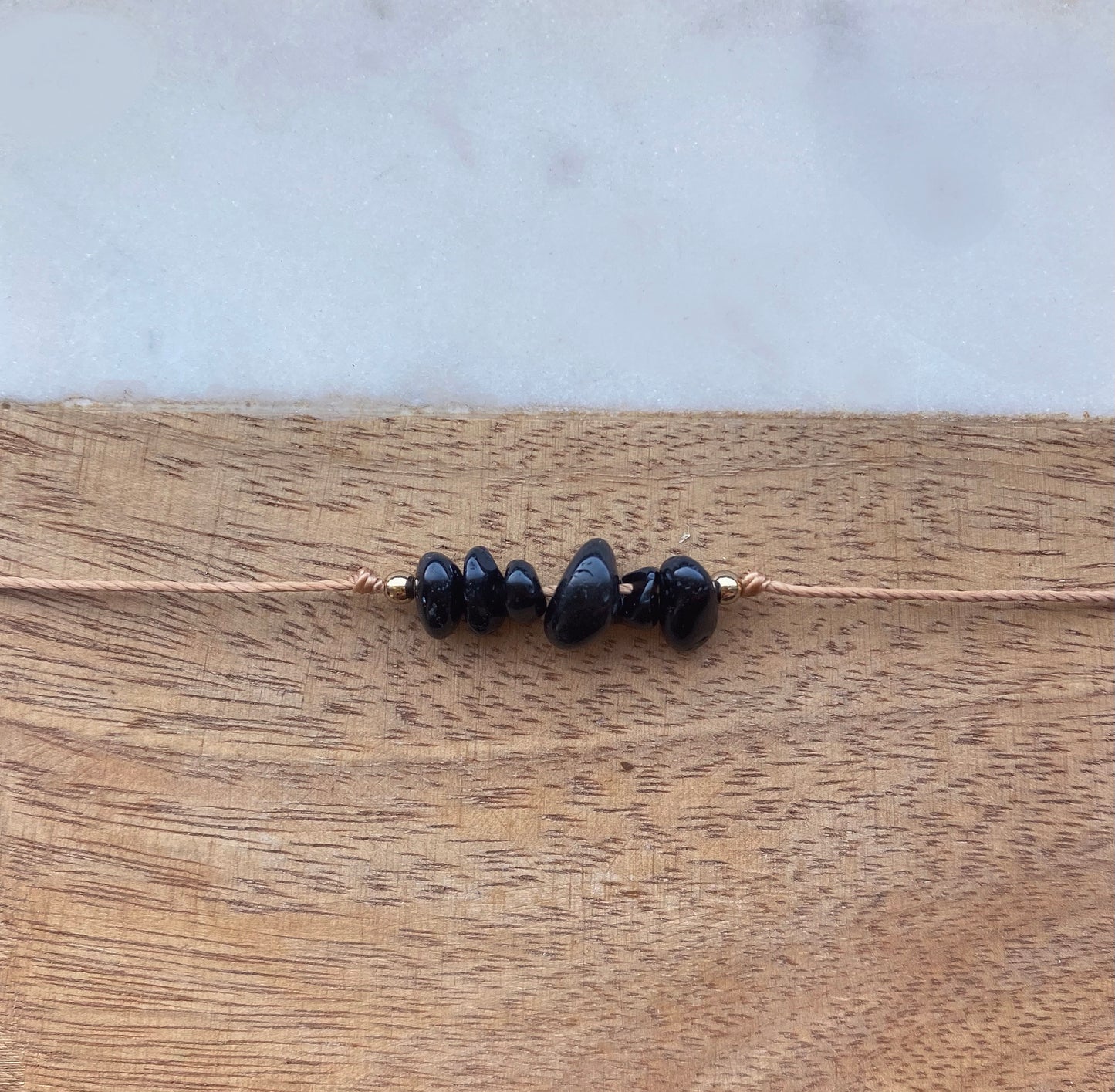 Crystal Chip Bracelet: Black Obsidian