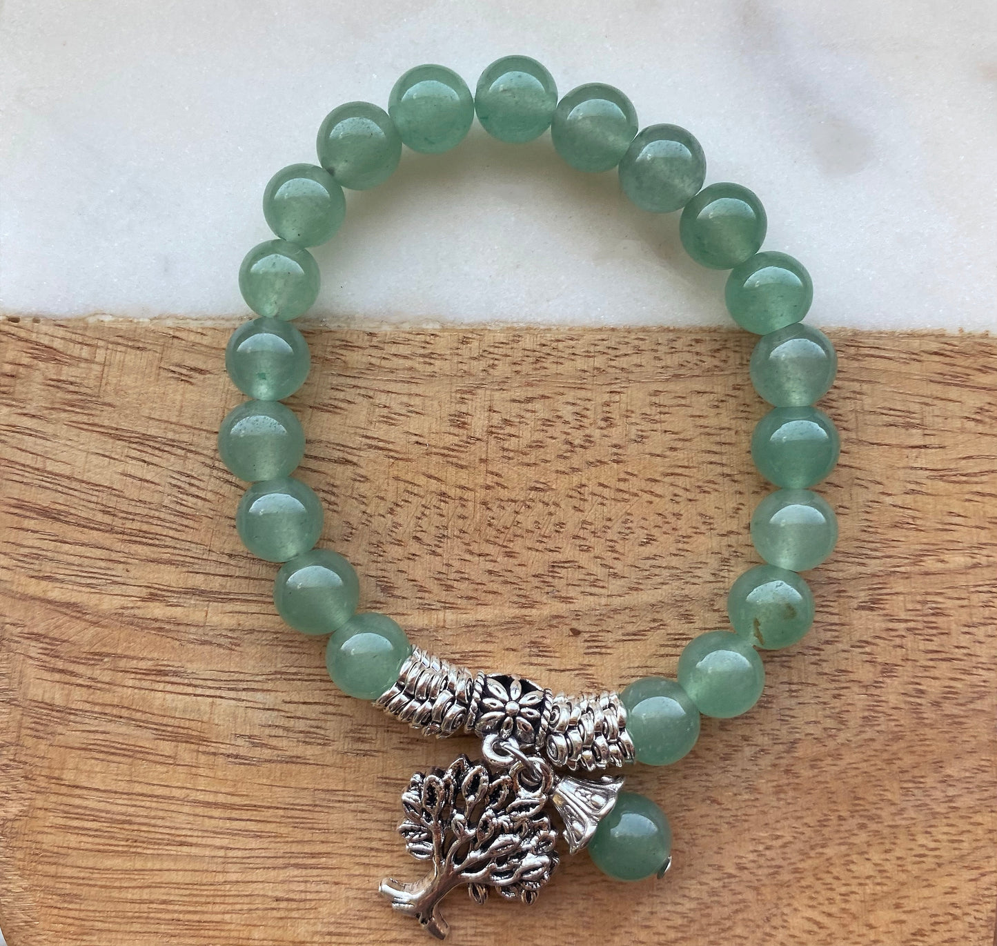 Tree of Life Healing Crystal Bracelet: Green Aventurine