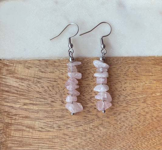 Rose Quartz Drop Earrings