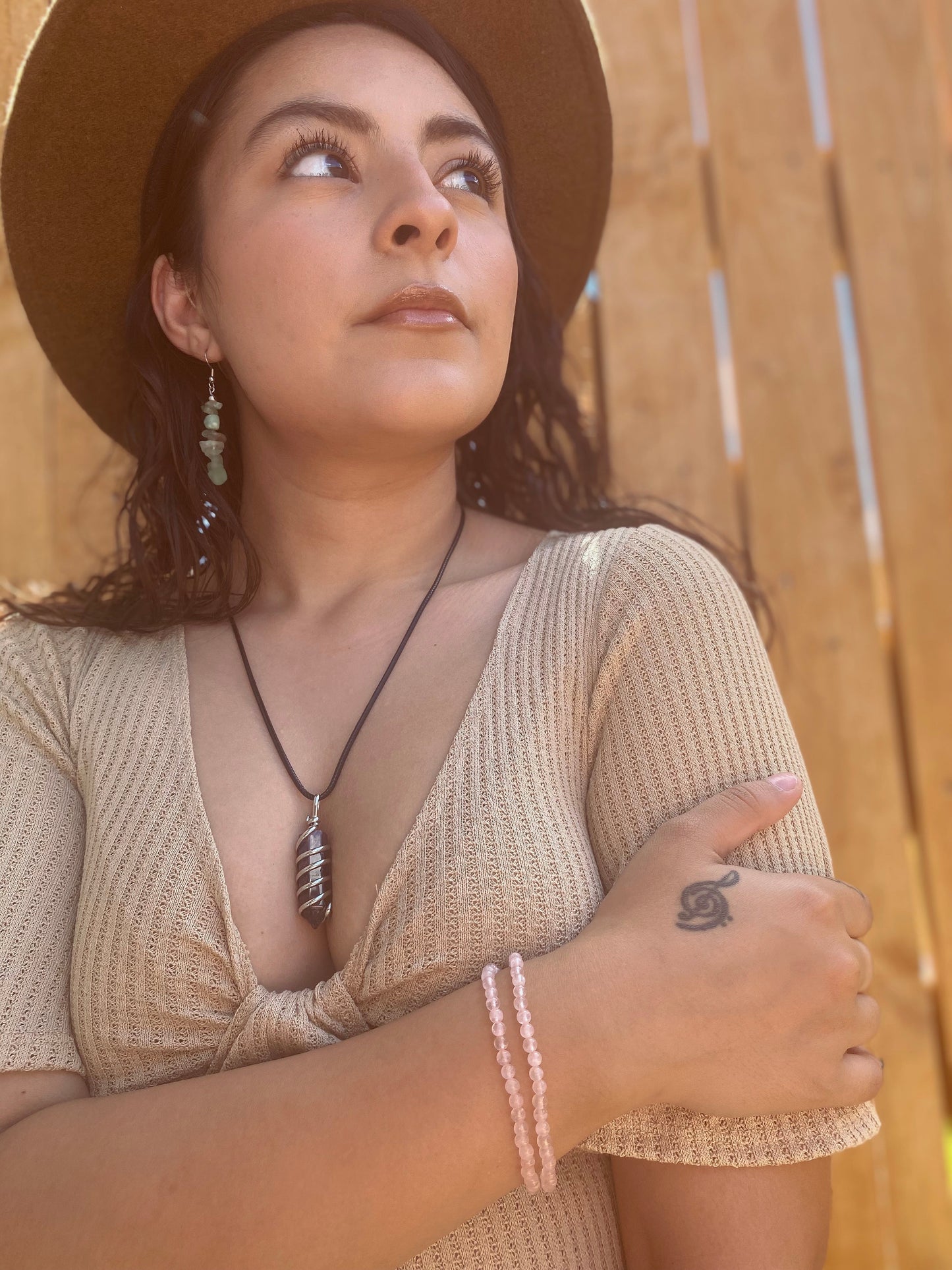 Double Crystal Beaded Bracelets: Rose Quartz