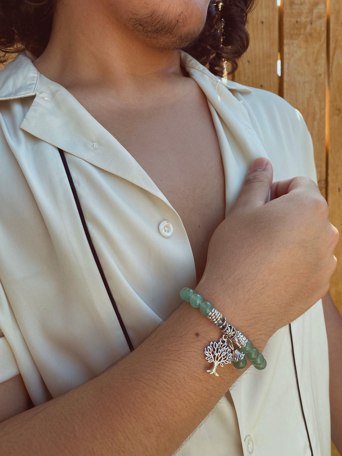 Tree of Life Healing Crystal Bracelet: Green Aventurine