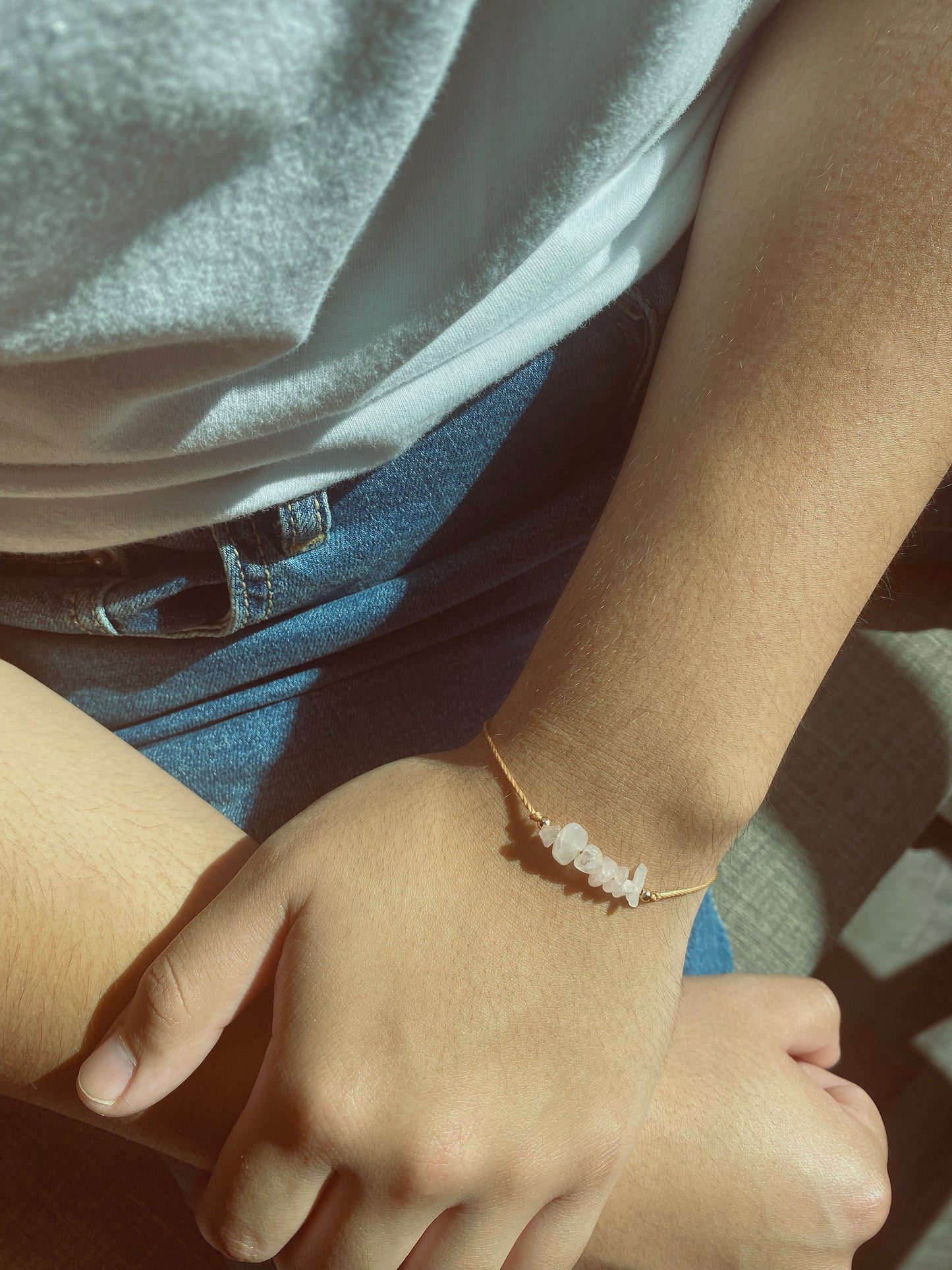 Crystal Chip Bracelet: Rose Quartz