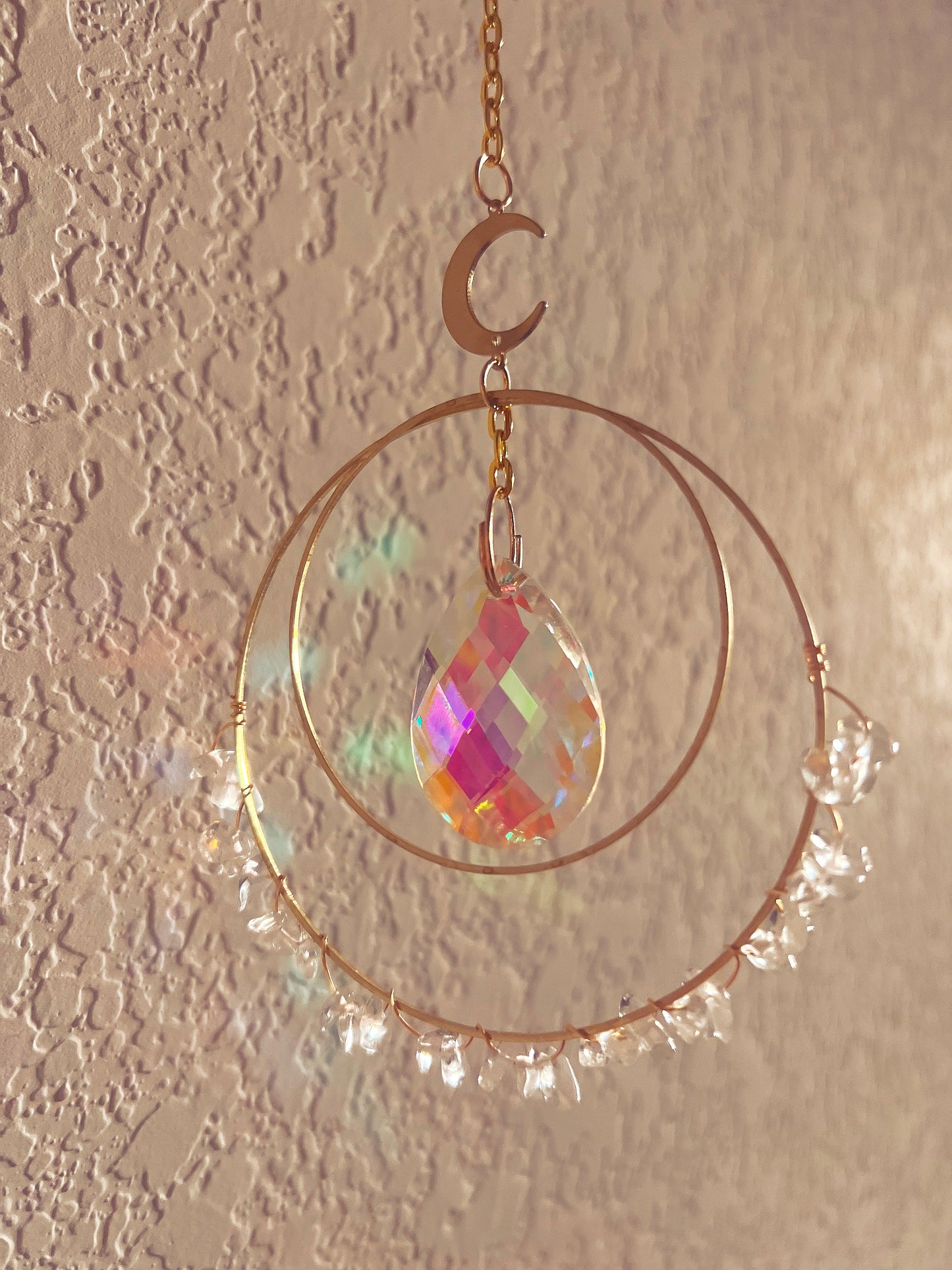 Moon Suncatcher: Clear Quartz