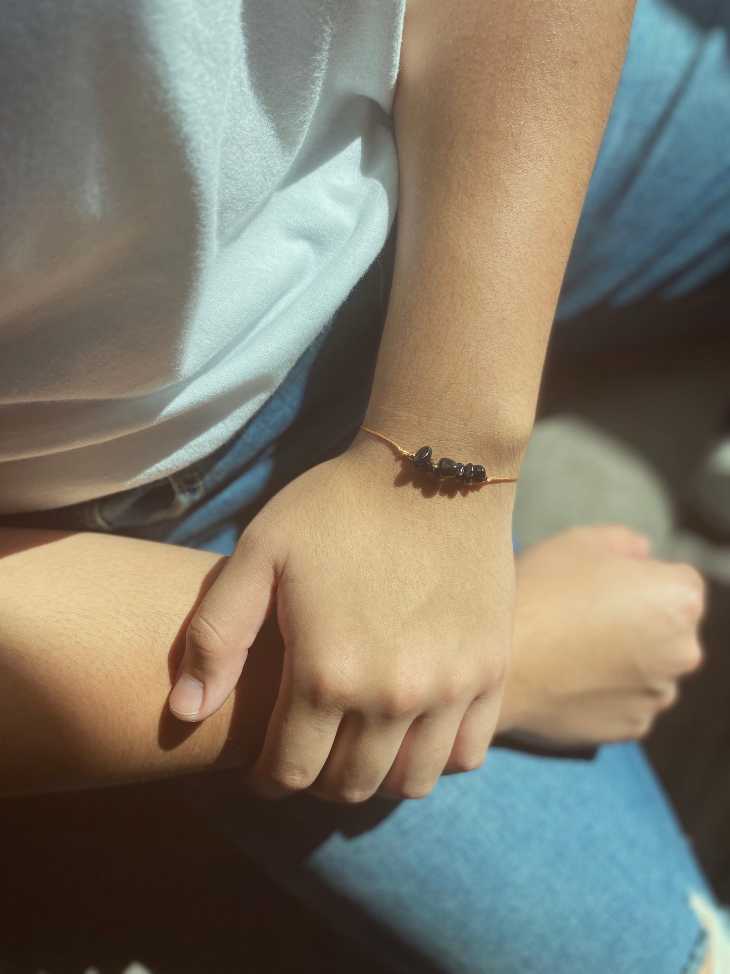 Crystal Chip Bracelet: Black Obsidian