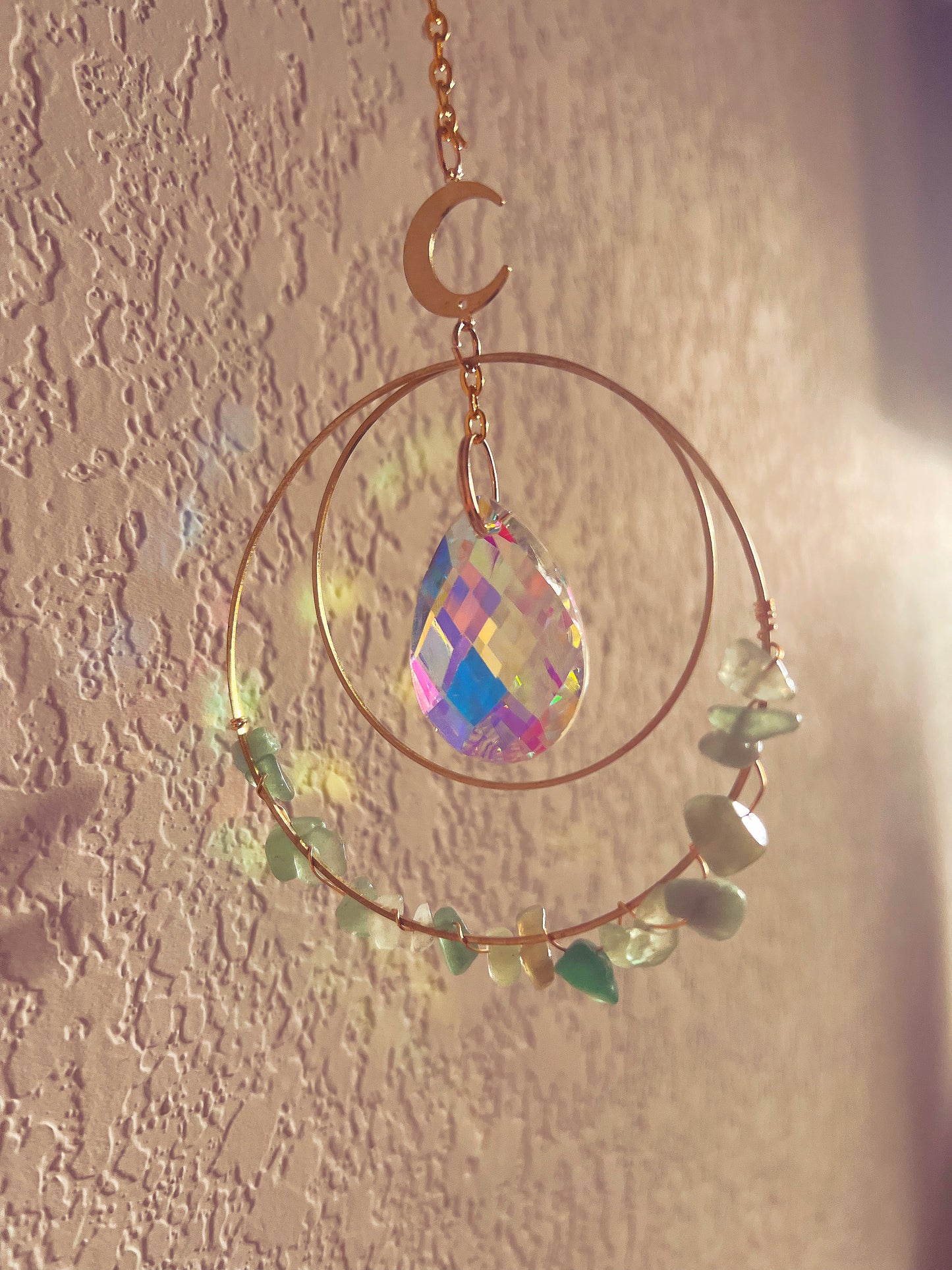 Moon Suncatcher: Green Fluorite