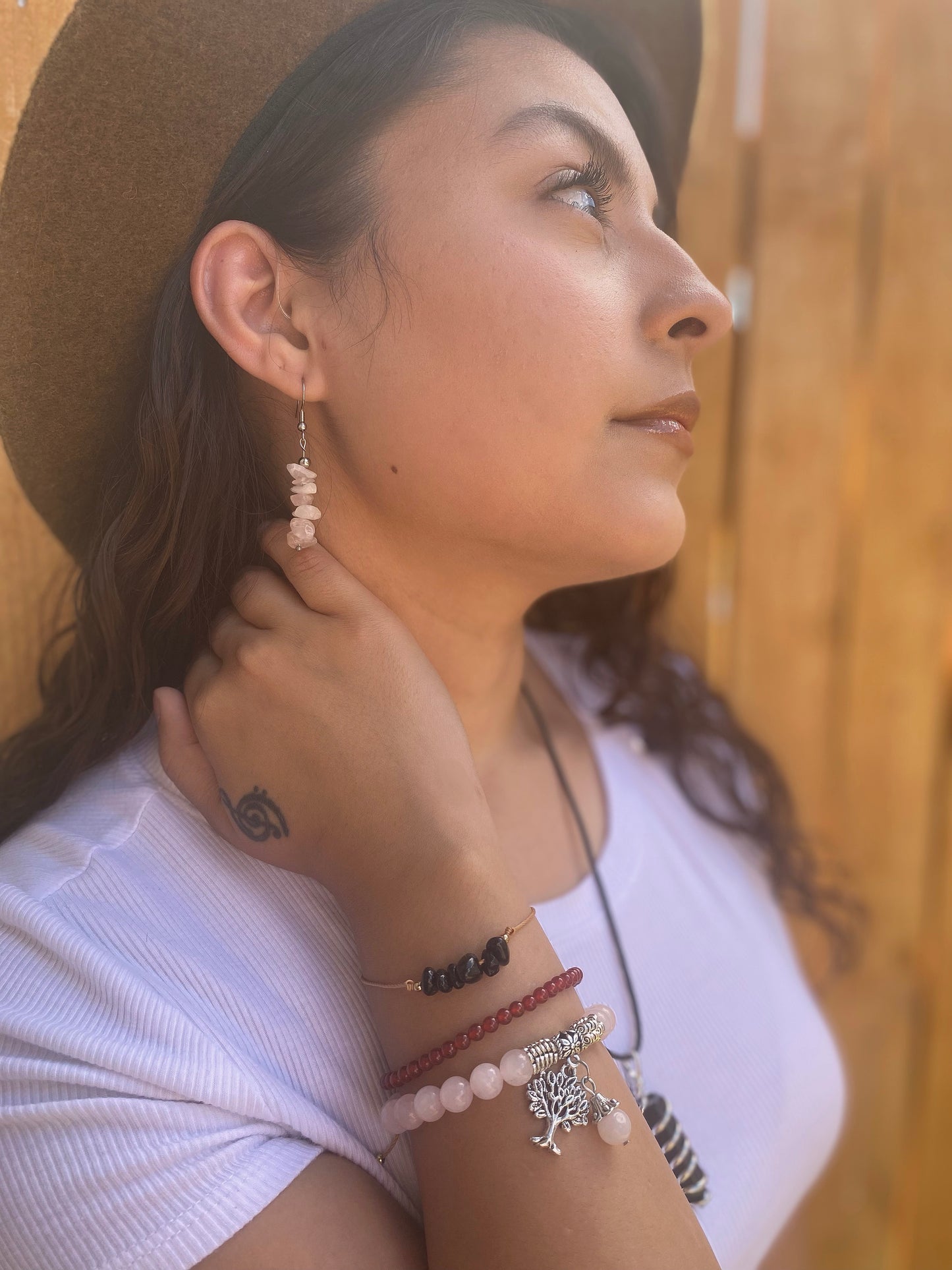 Rose Quartz Drop Earrings