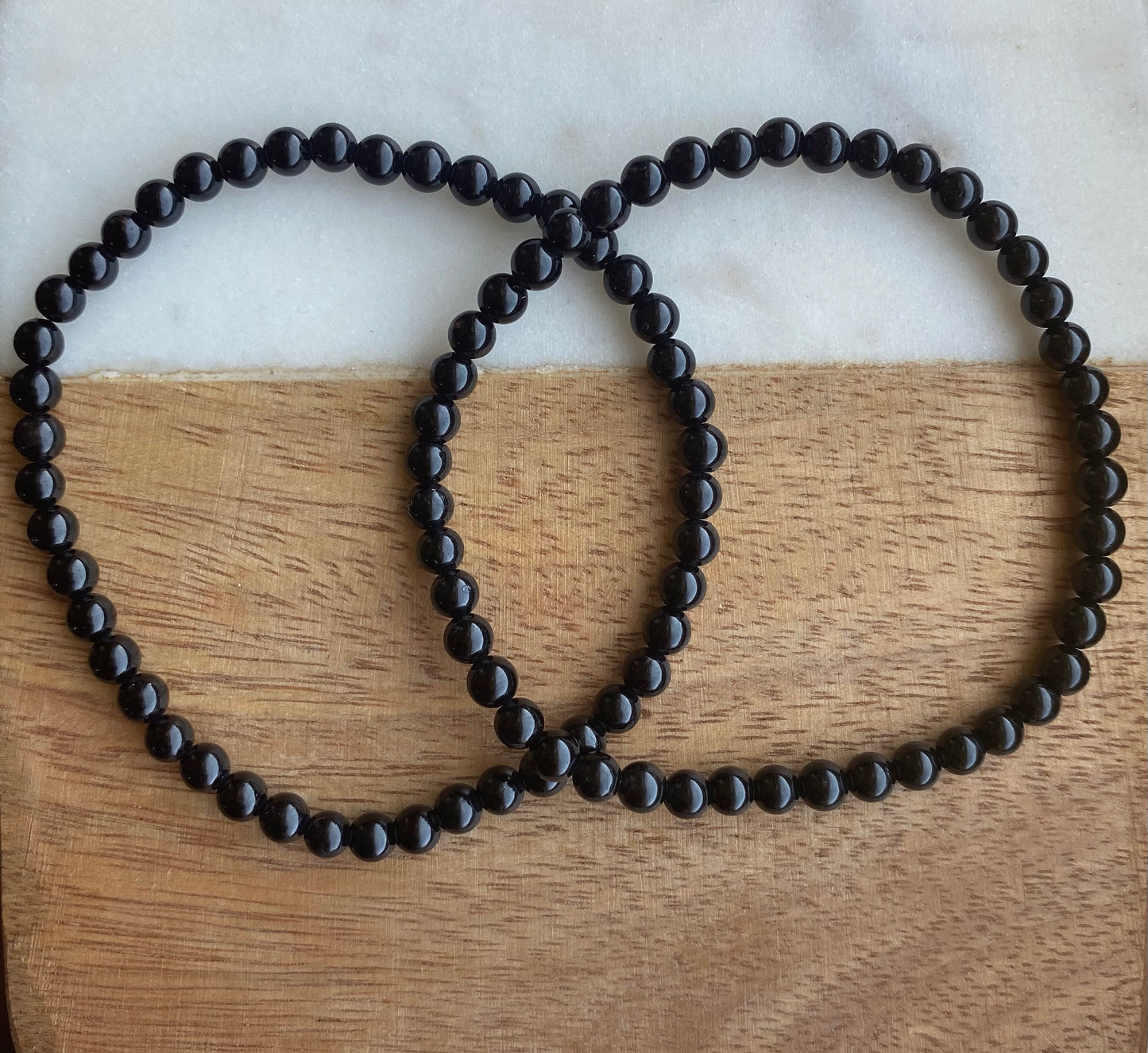 Double Beaded Crystal Bracelets: Black Tourmaline