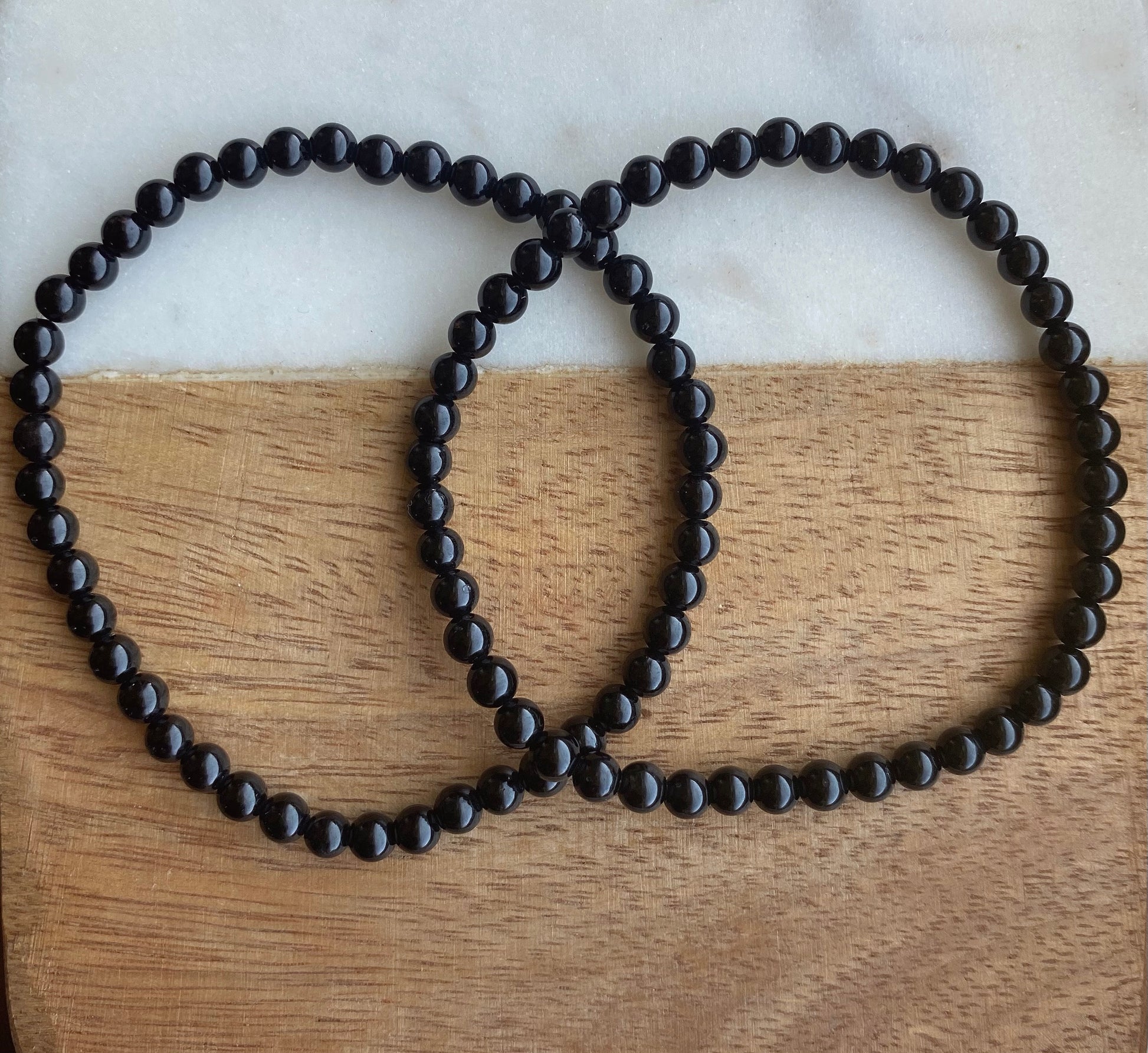 Double Beaded Crystal Bracelets: Black Tourmaline – The Paperbag Sanctuary