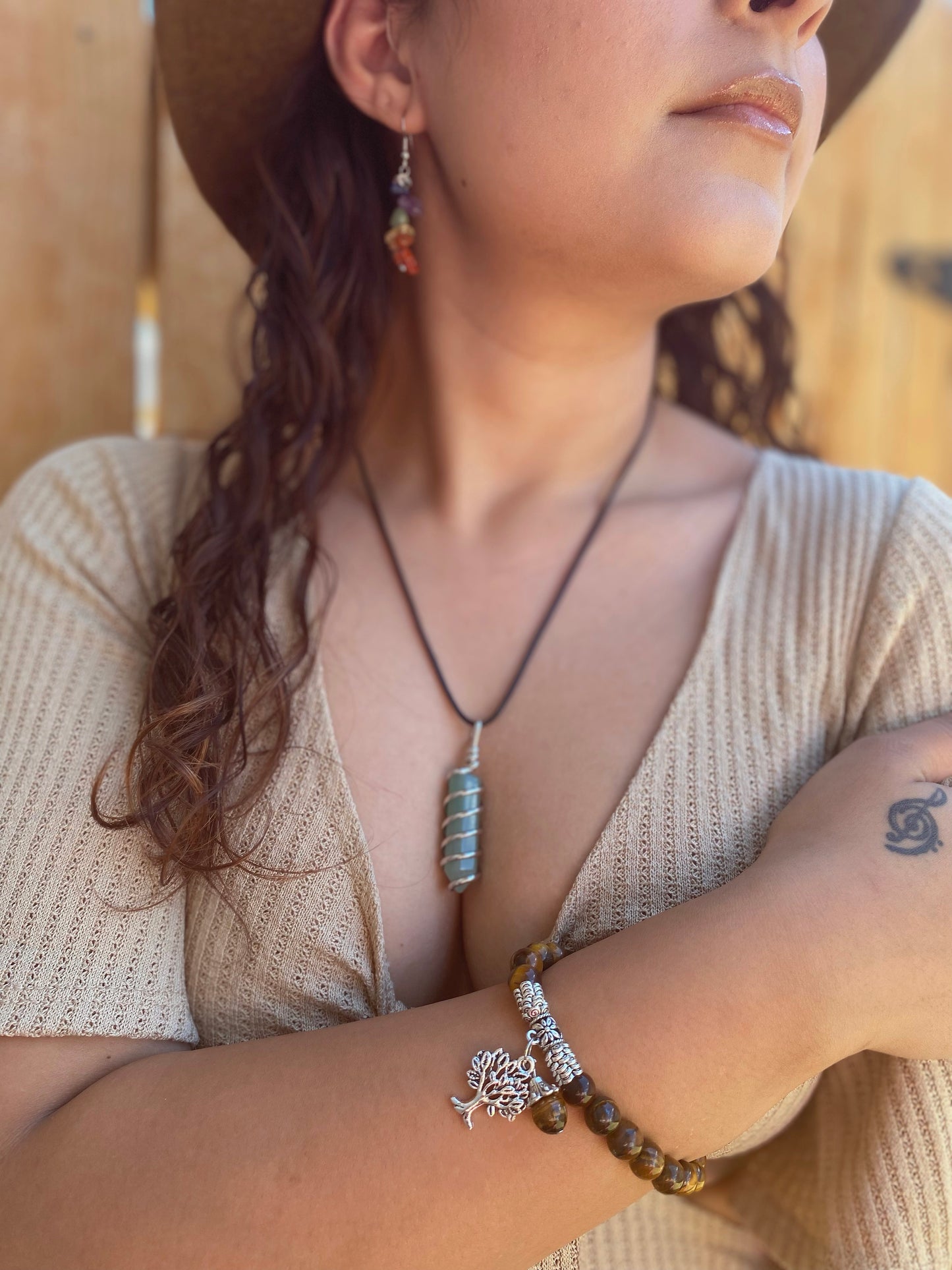 Tree of Life Healing Crystal Bracelet: Tigers Eye