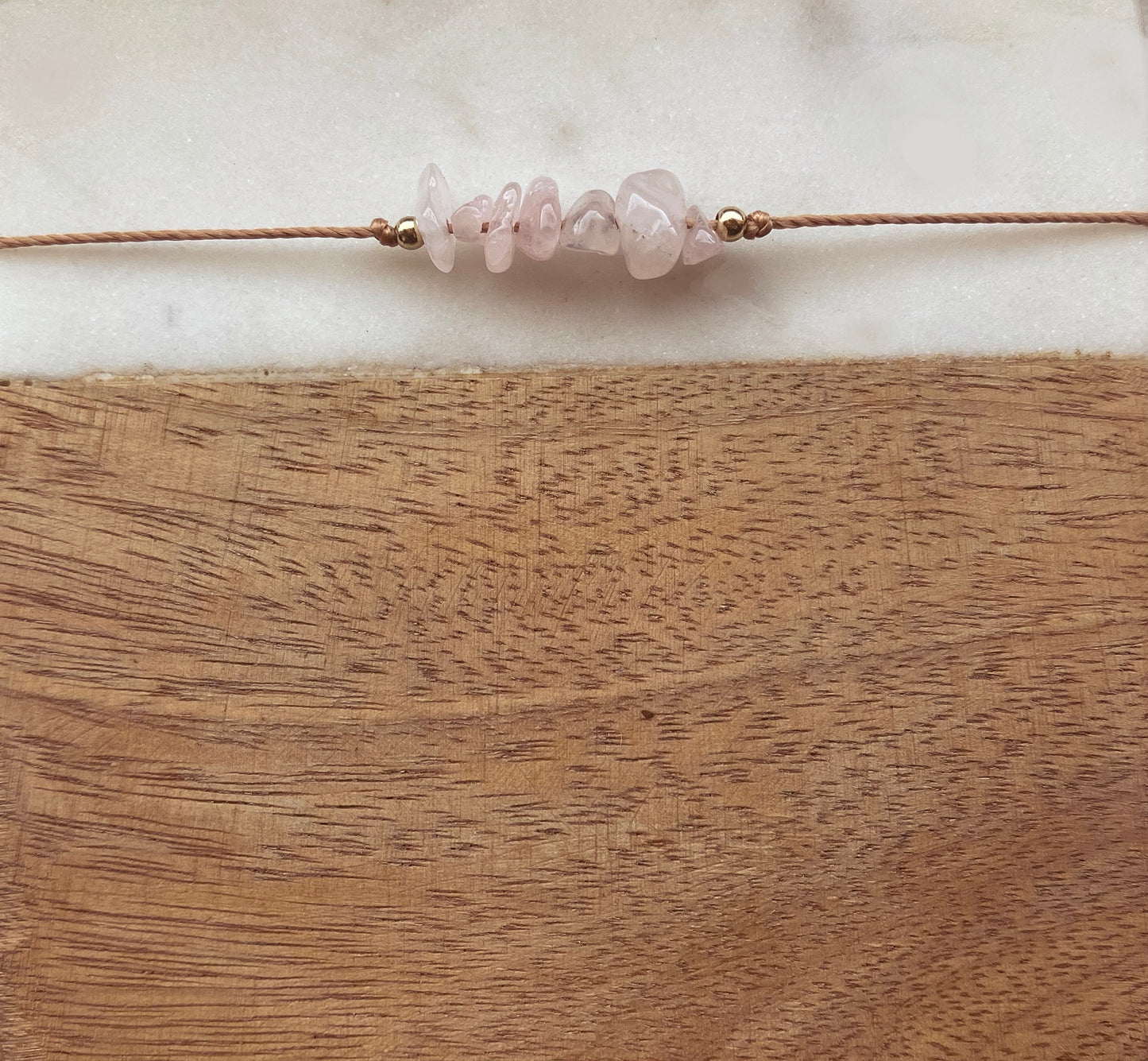 Crystal Chip Bracelet: Rose Quartz