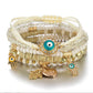 Evil Eye Costume Jewelry Set: Cream